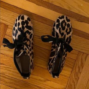 Kate Spade leopard pony hair booties